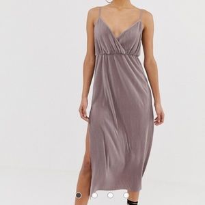 ASOS DESIGN cami wrap plisse maxi dress